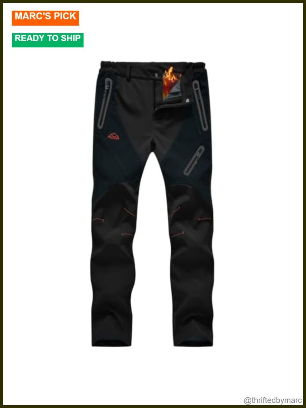 Women's Fleece Lined Water Resistant Hiking Pants Insulated Ski Snow Zip Pockets